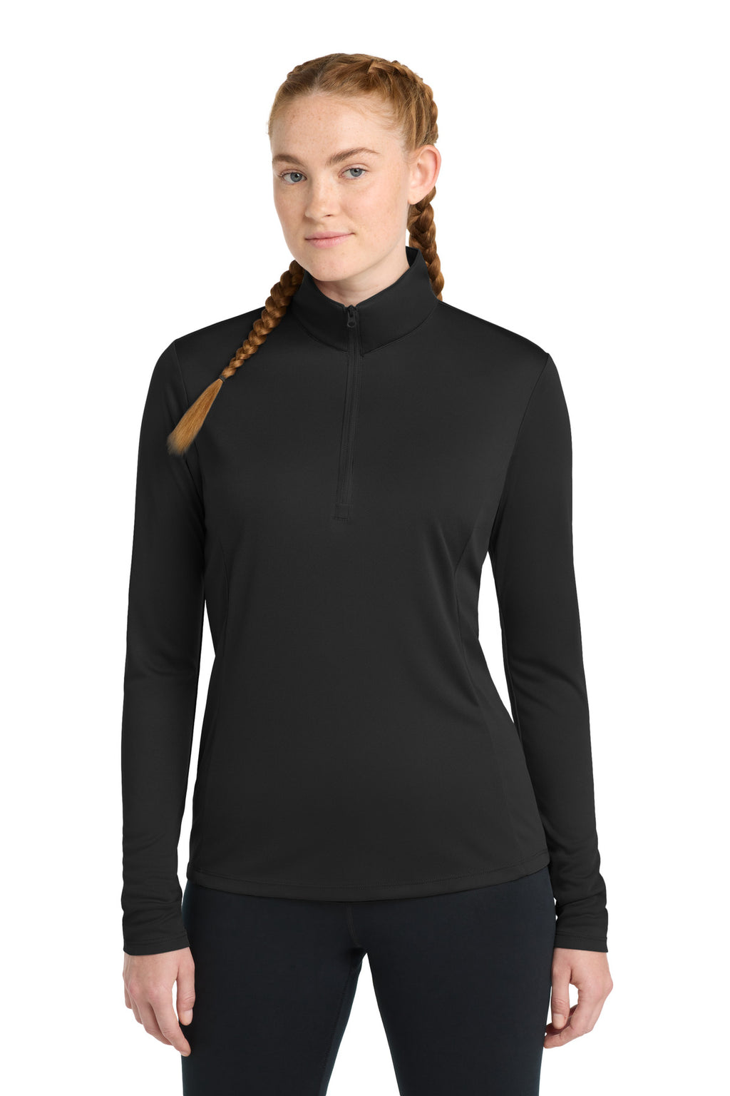 Sport-Tek Women's PosiCharge Competitor 1/4-Zip Pullover – Black – front