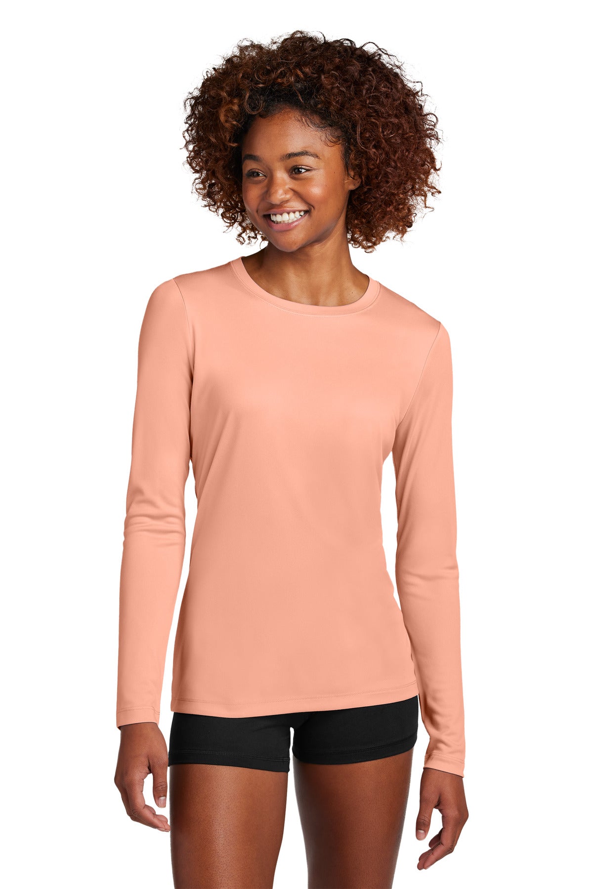 Sport-Tek Women's Posi-UV Pro Long Sleeve Tee – Soft Coral