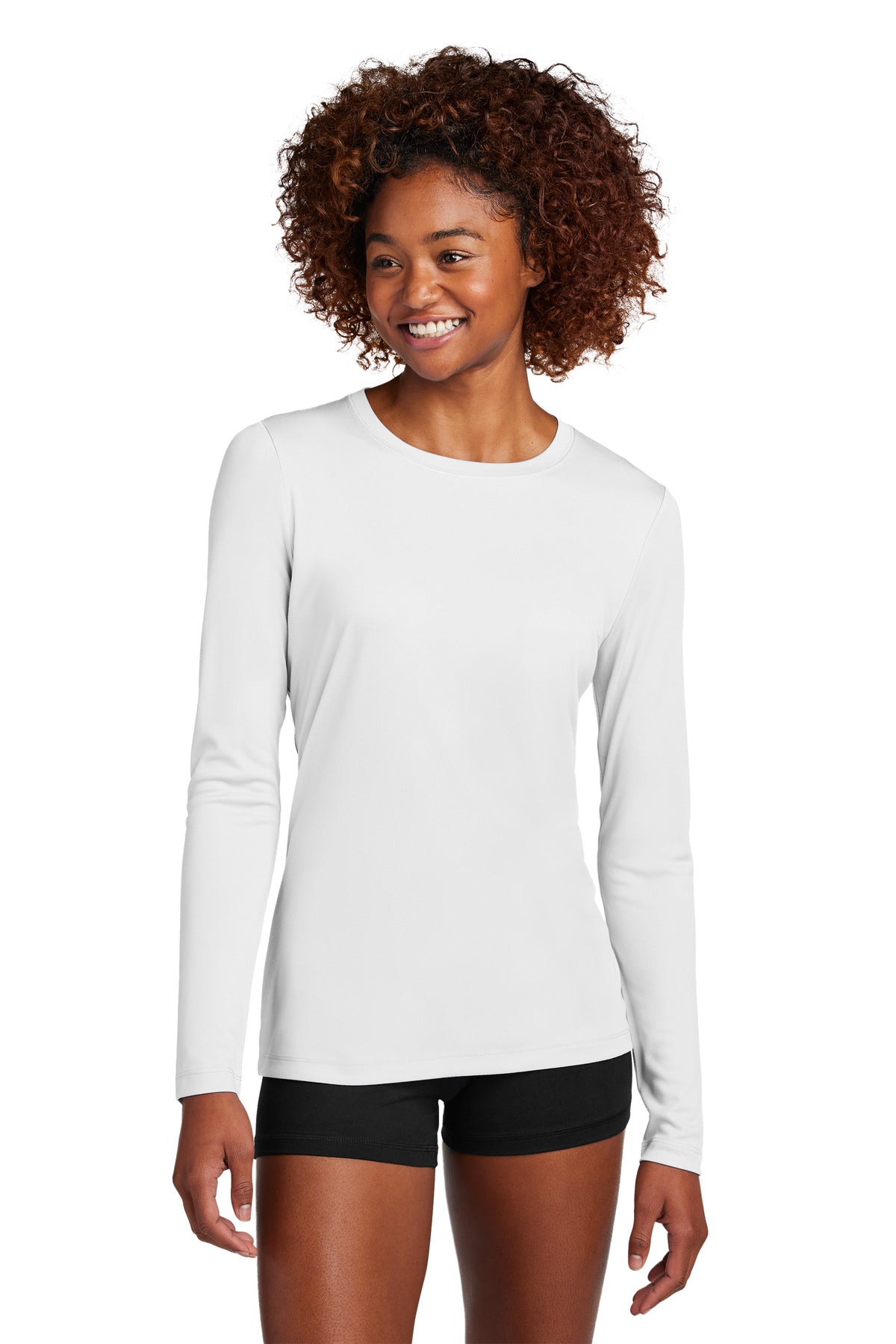 Sport-Tek Women's Posi-UV Pro Long Sleeve Tee – White
