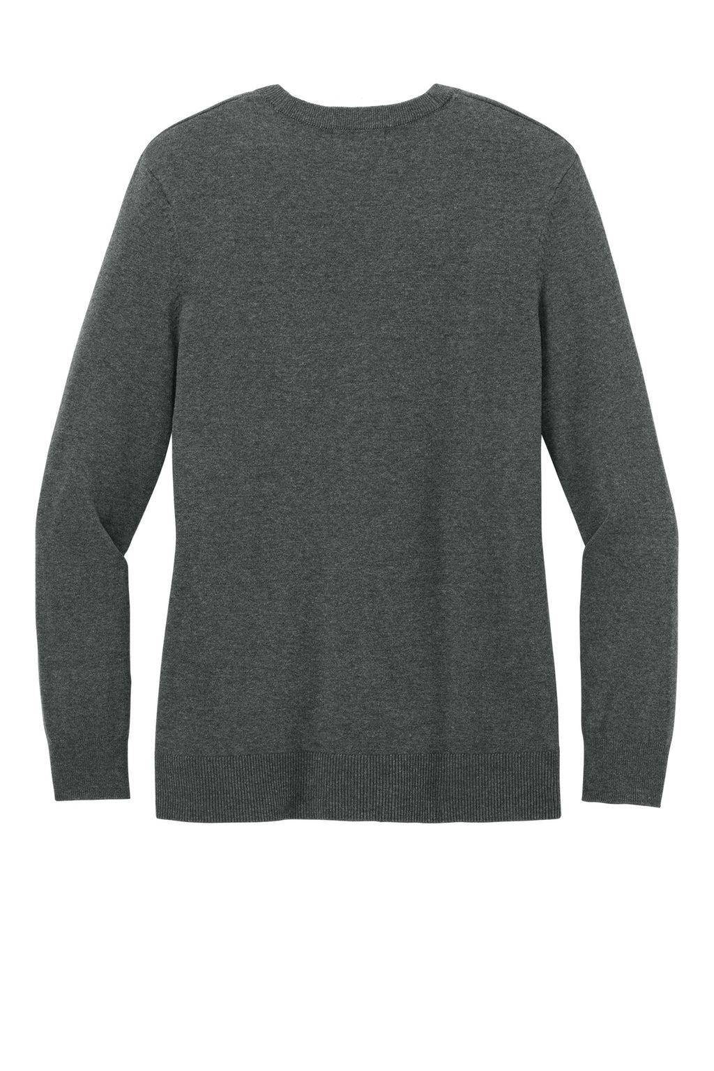 Port Authority Women's Easy Care Button-Up Cardigan Sweater – Charcoal Heather – flat back