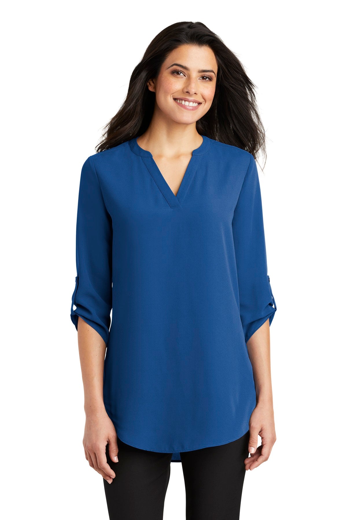 Port Authority Women's 3/4-Sleeve Tunic Blouse – True Blue
