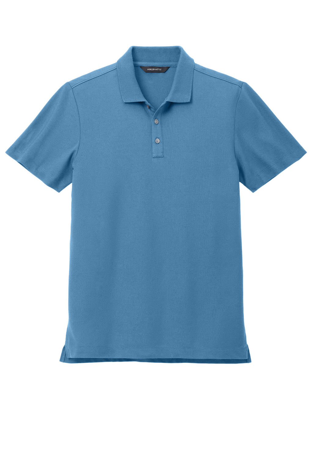Mercer+Mettle Stretch Pique Polo – Parisian Blue – flat front