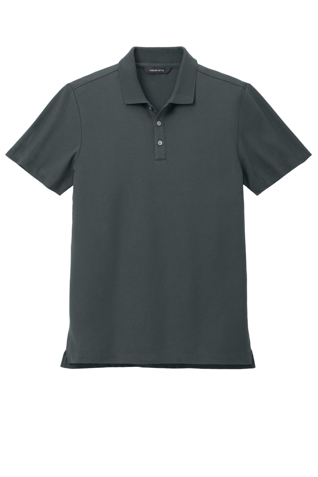 Mercer+Mettle Stretch Pique Polo – Storm Grey – flat front