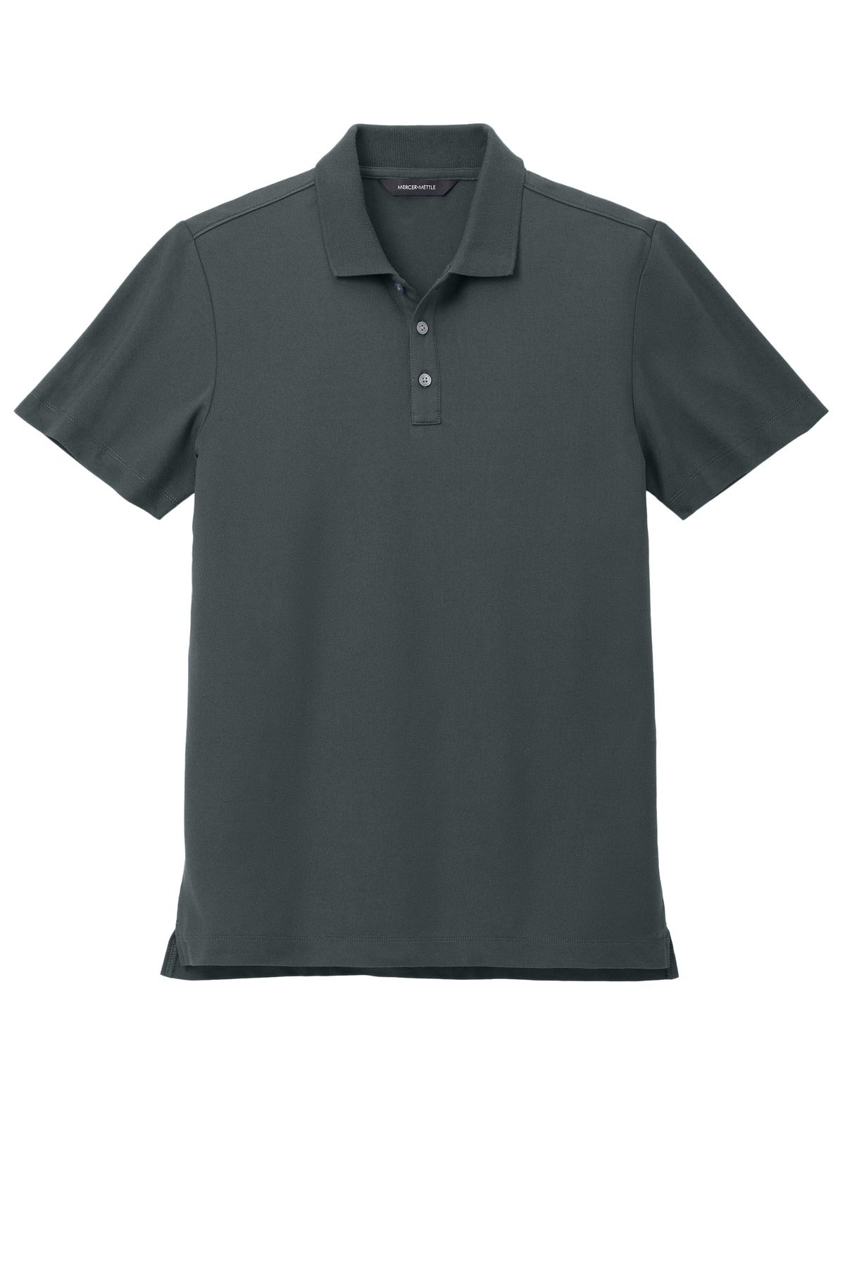 Mercer+Mettle Stretch Pique Polo – Storm Grey – flat front