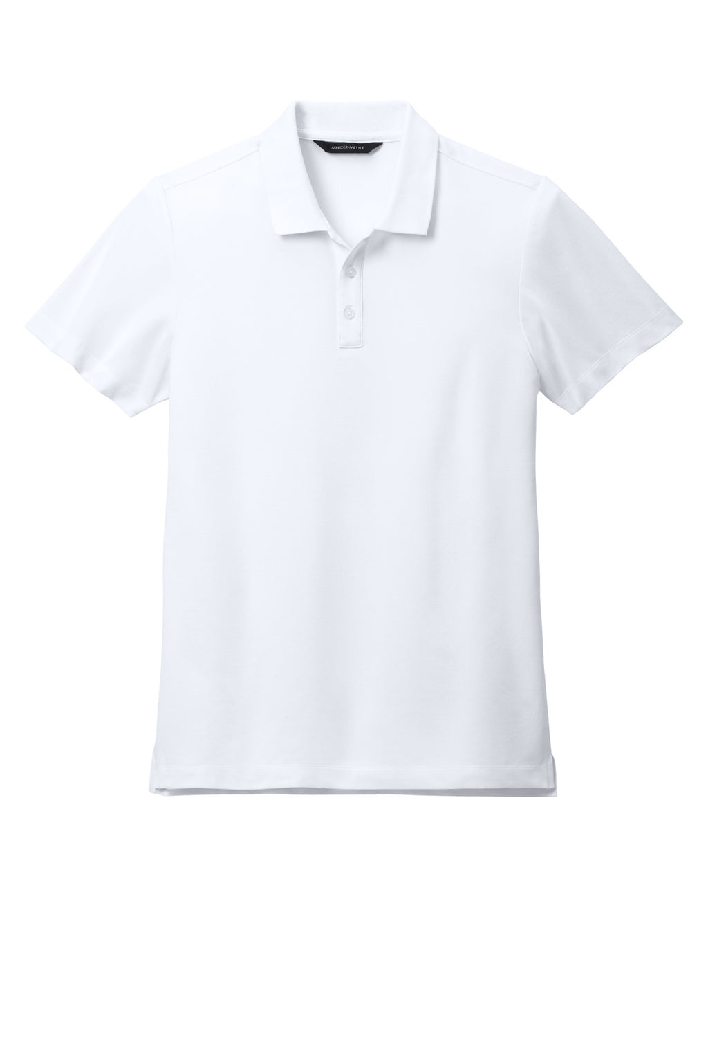 Mercer+Mettle Stretch Pique Polo – White – flat front