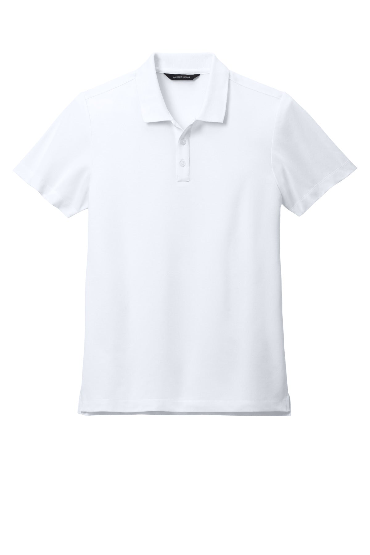 Mercer+Mettle Stretch Pique Polo – White – flat front