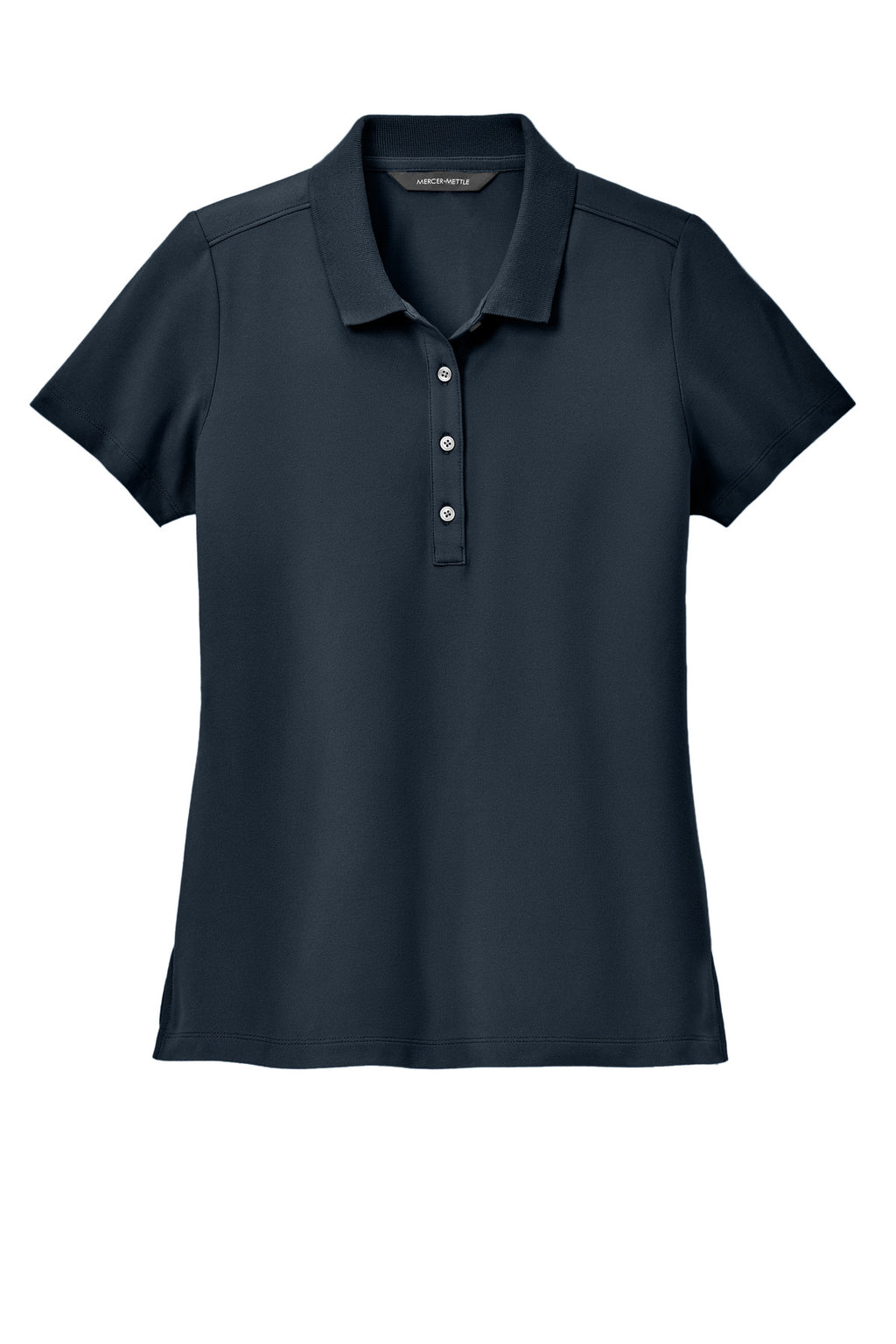 Mercer+Mettle Women's Stretch Pique Polo – Night Navy – flat front