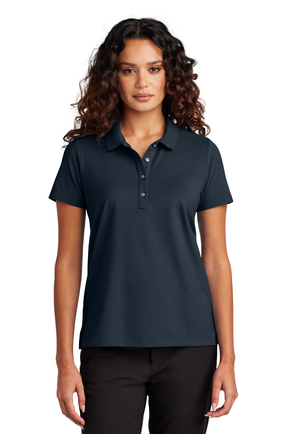 Mercer+Mettle Women's Stretch Pique Polo – Night Navy – front