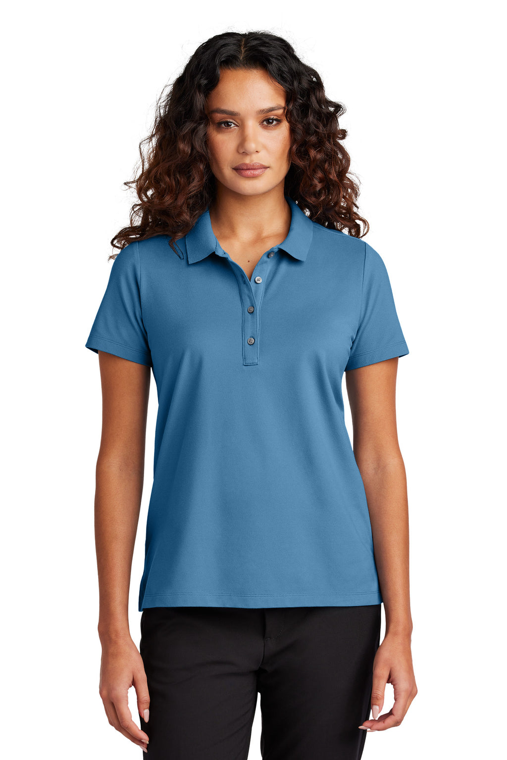 Mercer+Mettle Women's Stretch Pique Polo – Parisian Blue – front