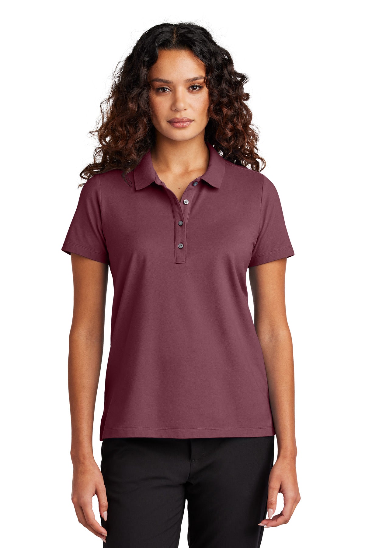 Mercer+Mettle Women's Stretch Pique Polo – Rosewood – front