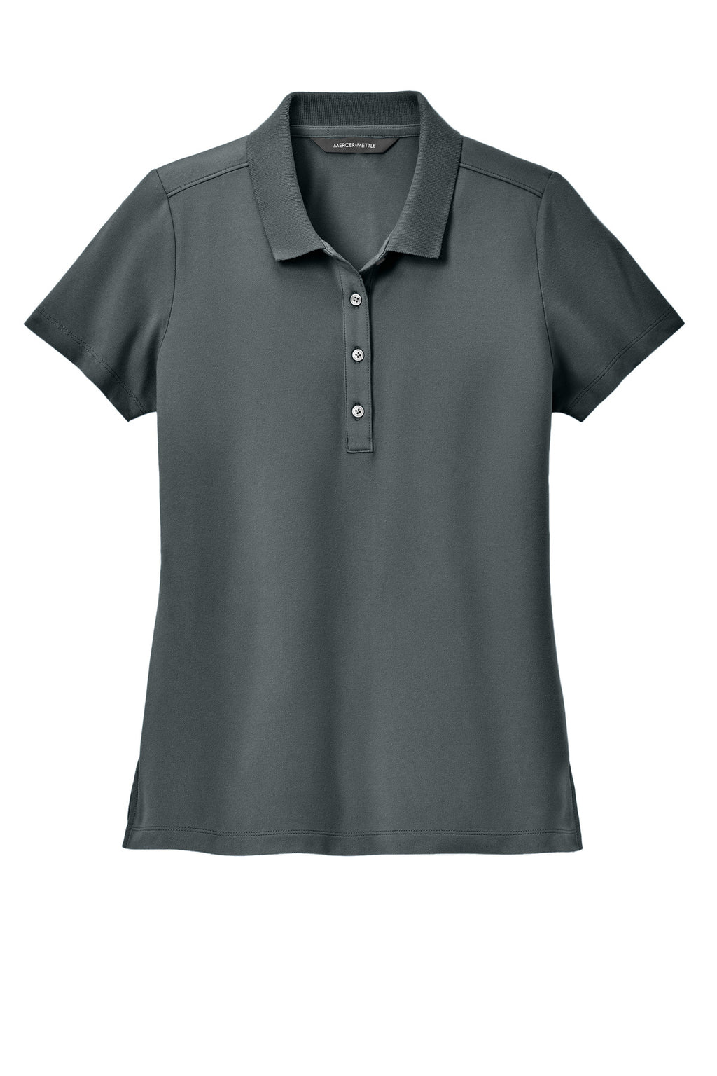 Mercer+Mettle Women's Stretch Pique Polo – Storm Grey – flat front