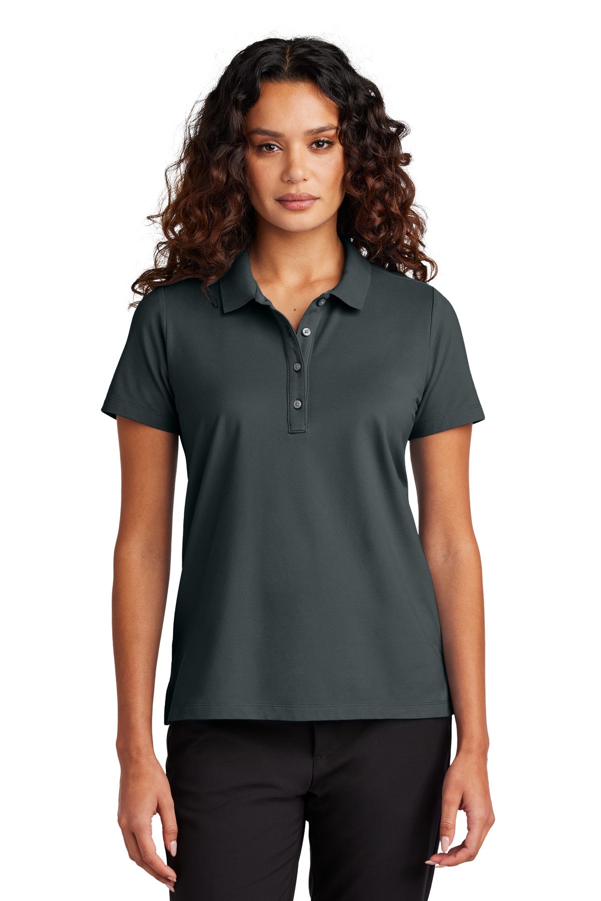 Mercer+Mettle Women's Stretch Pique Polo – Storm Grey – front