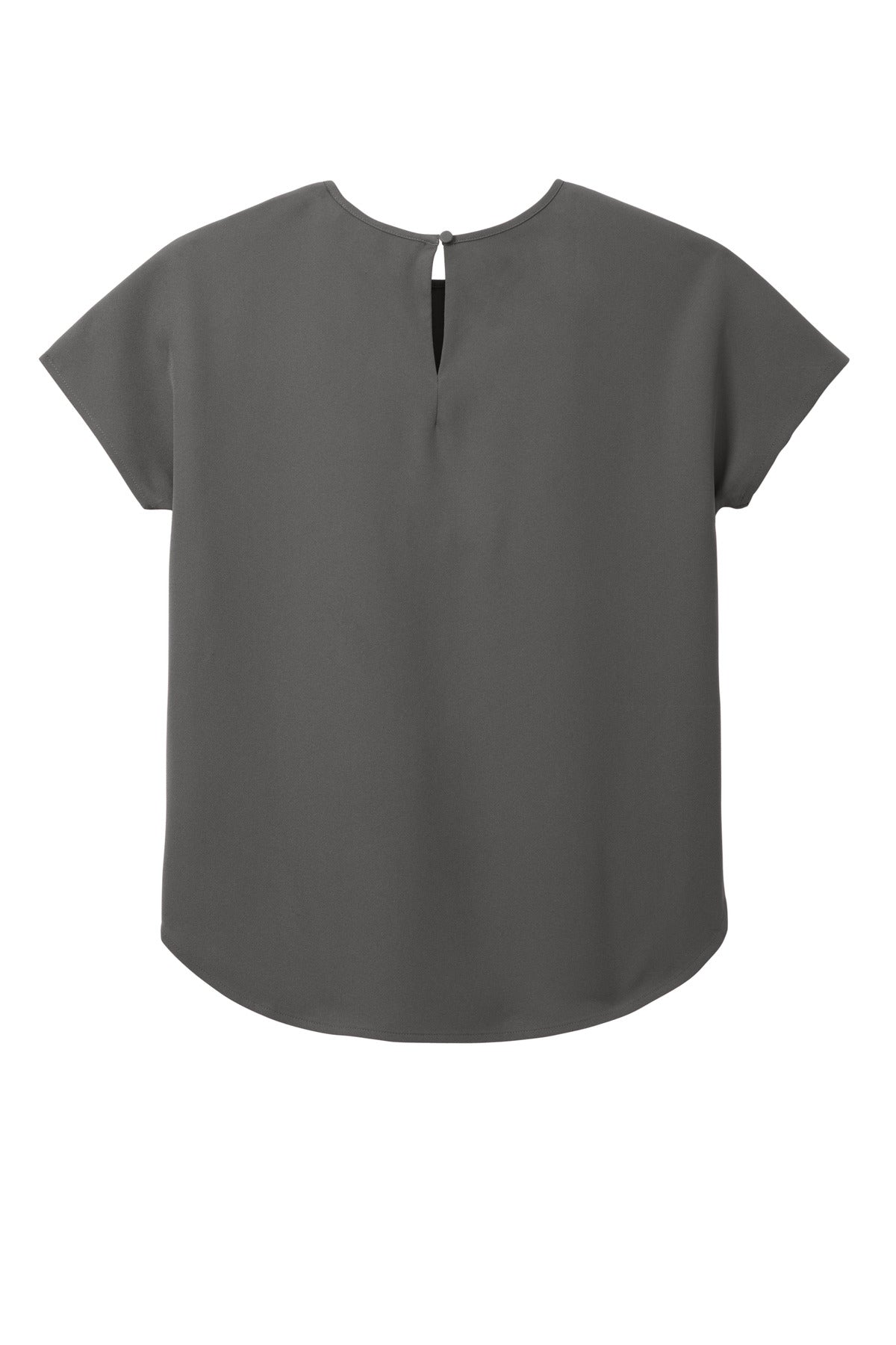 Mercer+Mettle Women's Stretch Crepe Crew – Anchor Grey – flat back