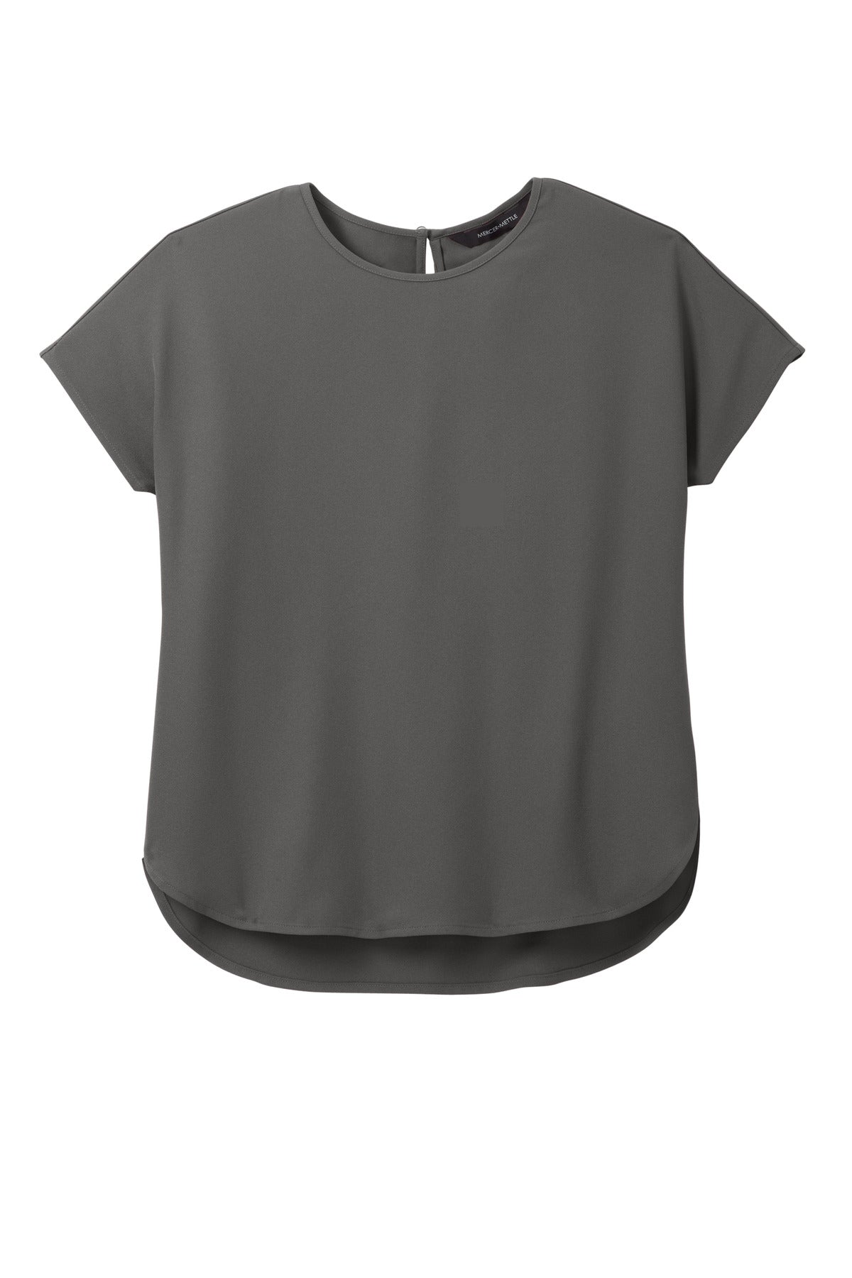 Mercer+Mettle Women's Stretch Crepe Crew – Anchor Grey – flat front