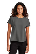 Mercer+Mettle Women's Stretch Crepe Crew – Anchor Grey – front