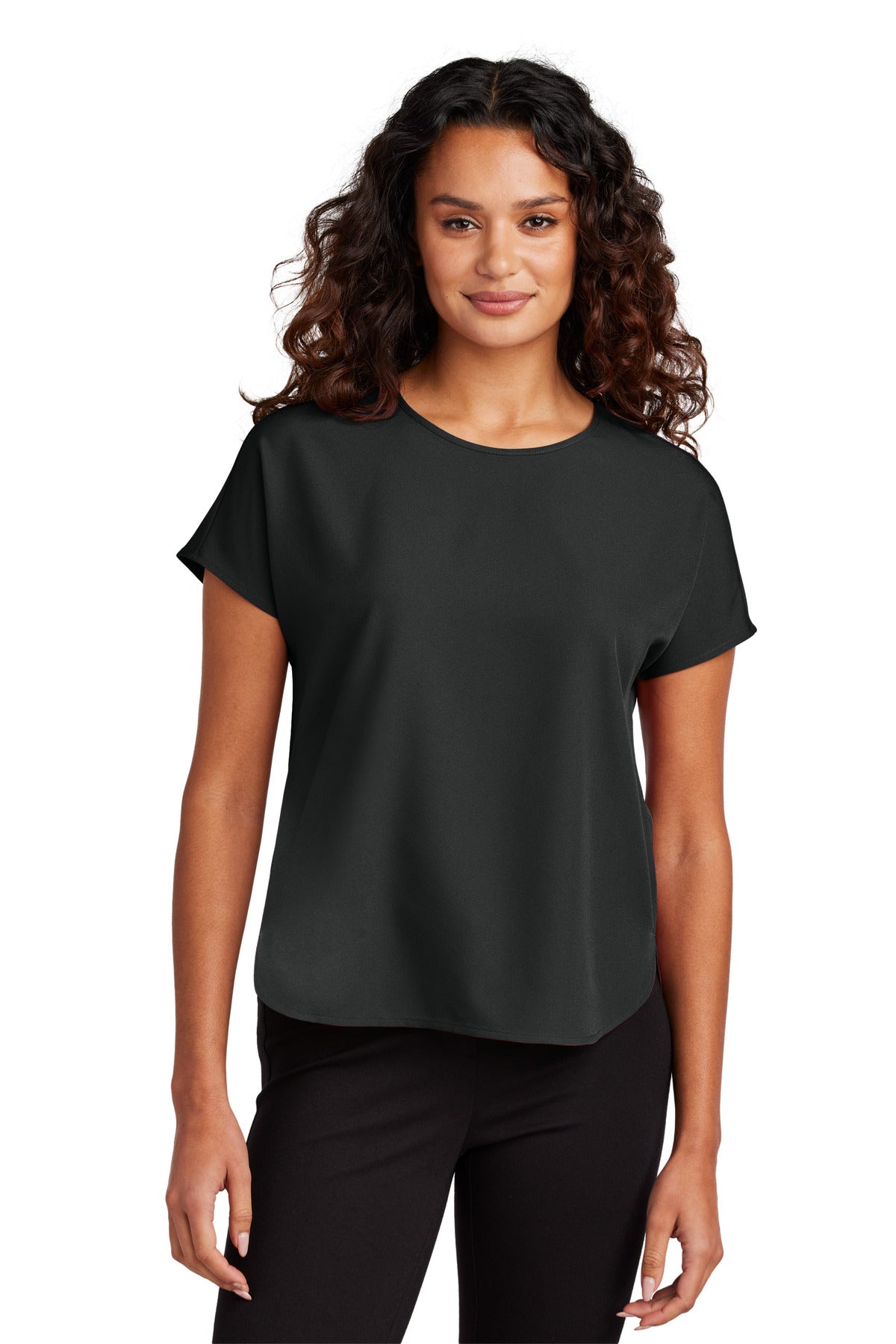 Mercer+Mettle Women's Stretch Crepe Crew – Deep Black