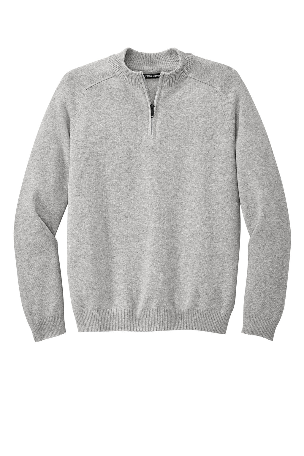 Mercer+Mettle 1/4-Zip Sweater – Gusty Grey Heather – flat front