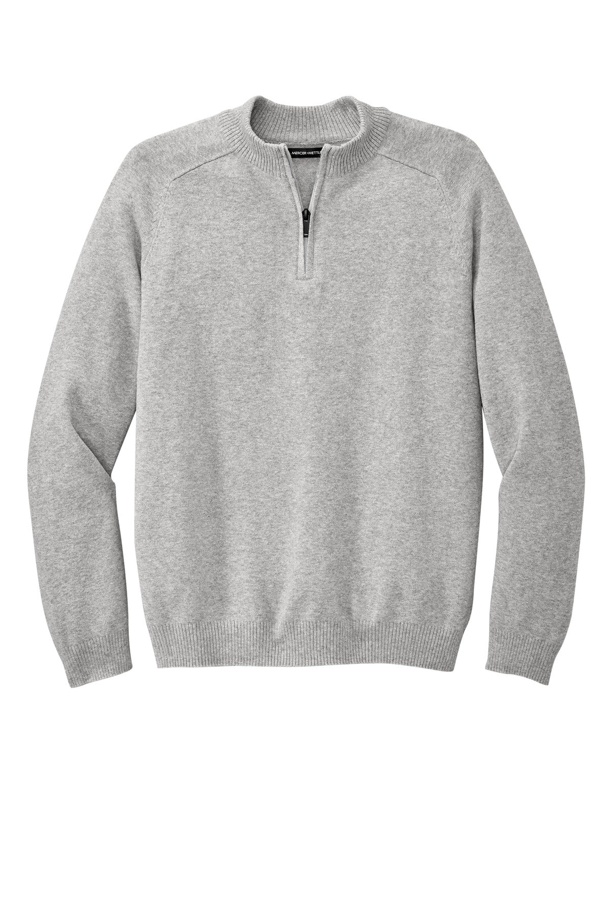 Mercer+Mettle 1/4-Zip Sweater – Gusty Grey Heather – flat front
