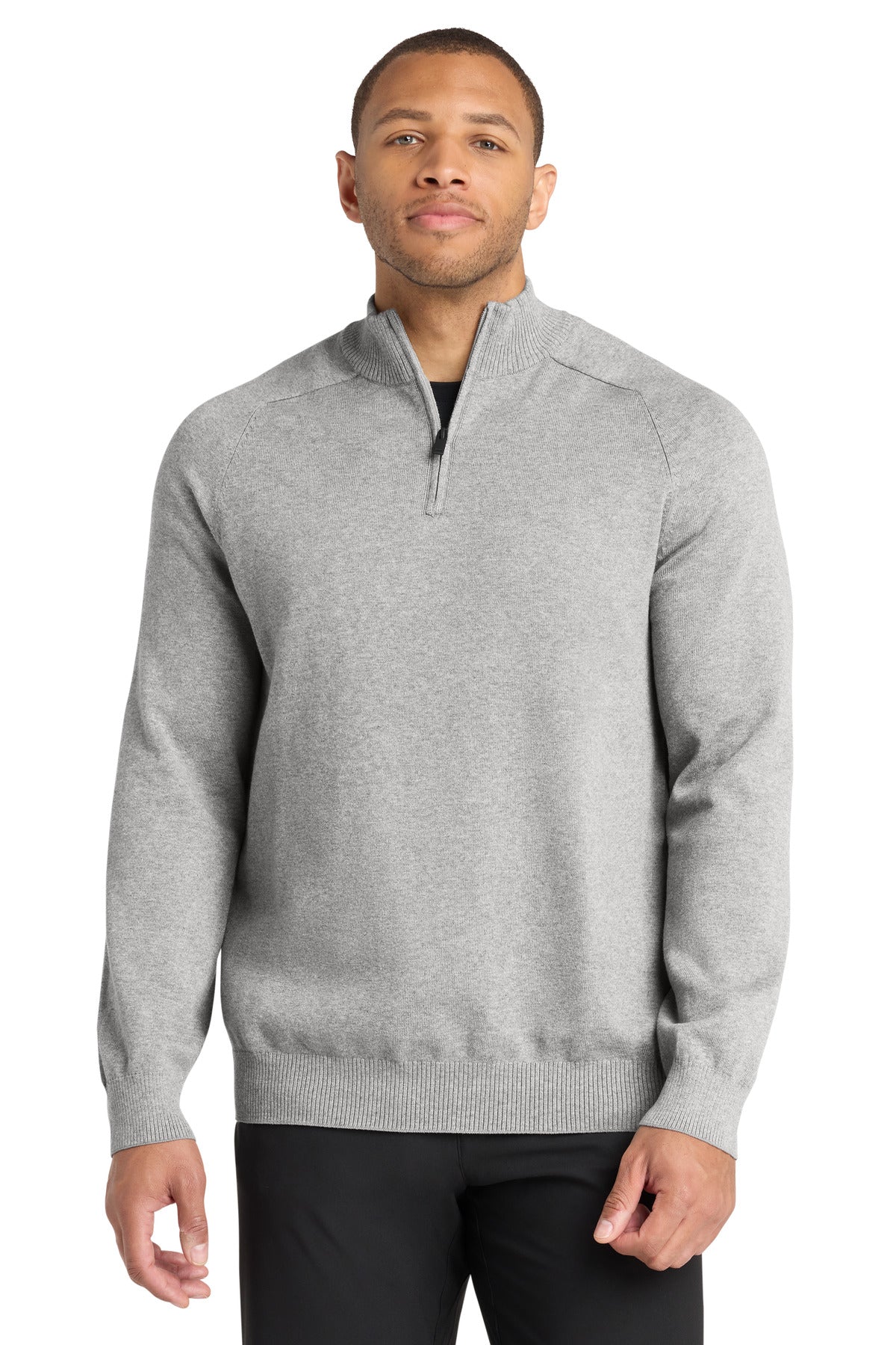 Mercer+Mettle 1/4-Zip Sweater – Gusty Grey Heather – front
