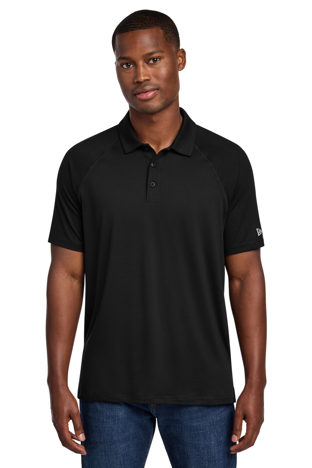 New Era Power Polo – Black – front