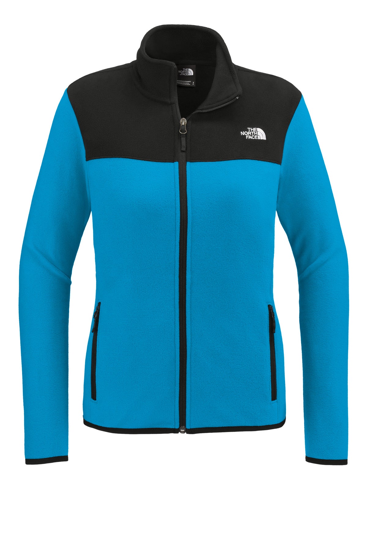 The North Face Women's Glacier Full-Zip Fleece Jacket – Hero Blue/ TNF Black – flat front