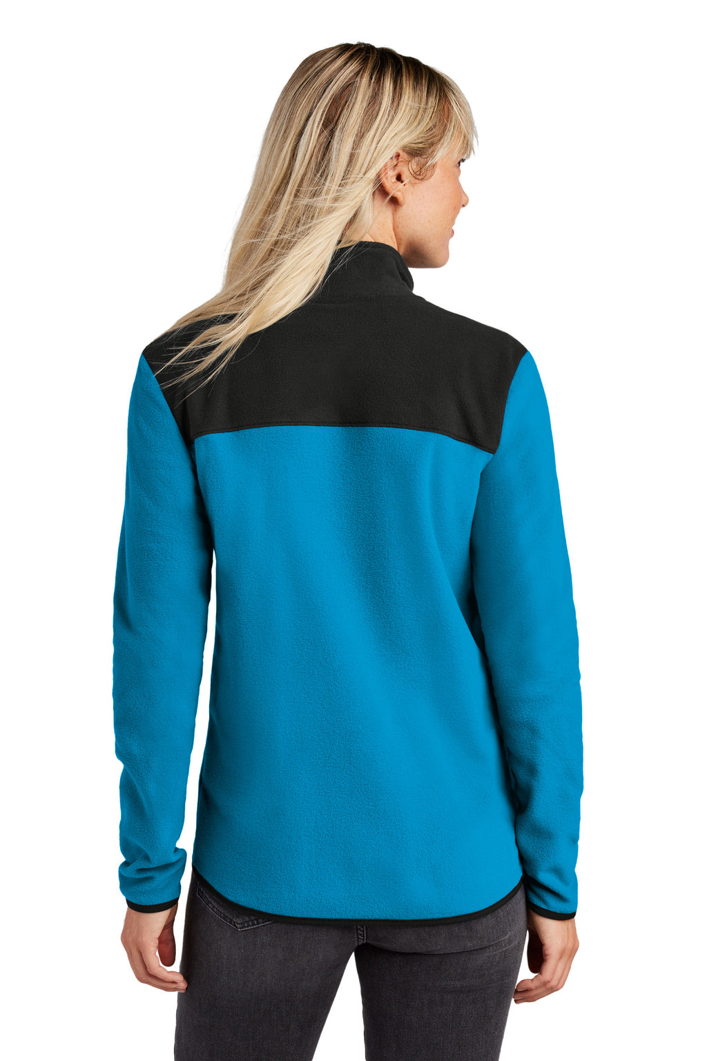The North Face Women's Glacier Full-Zip Fleece Jacket – Hero Blue/ TNF Black – back