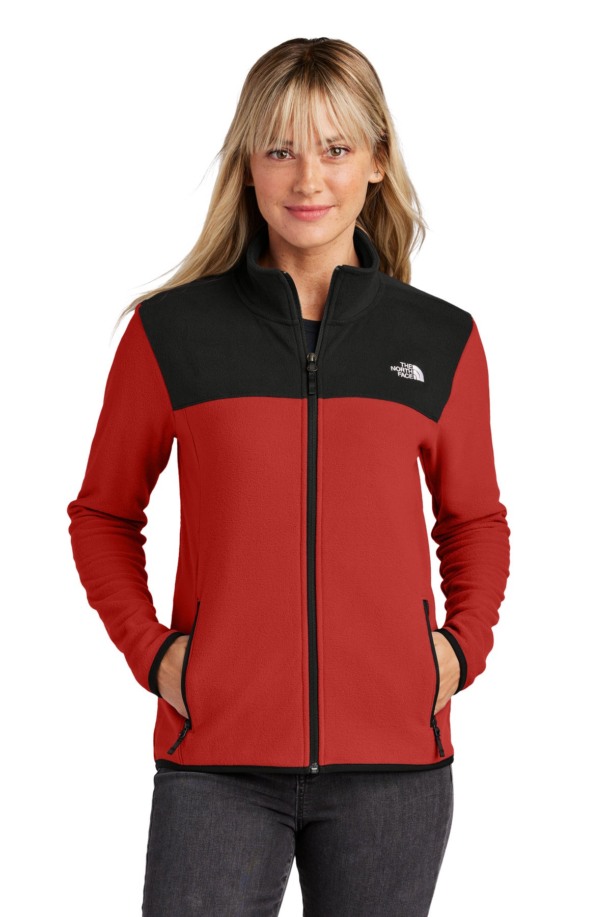 The North Face Women's Glacier Full-Zip Fleece Jacket – Rage Red / TNF Black