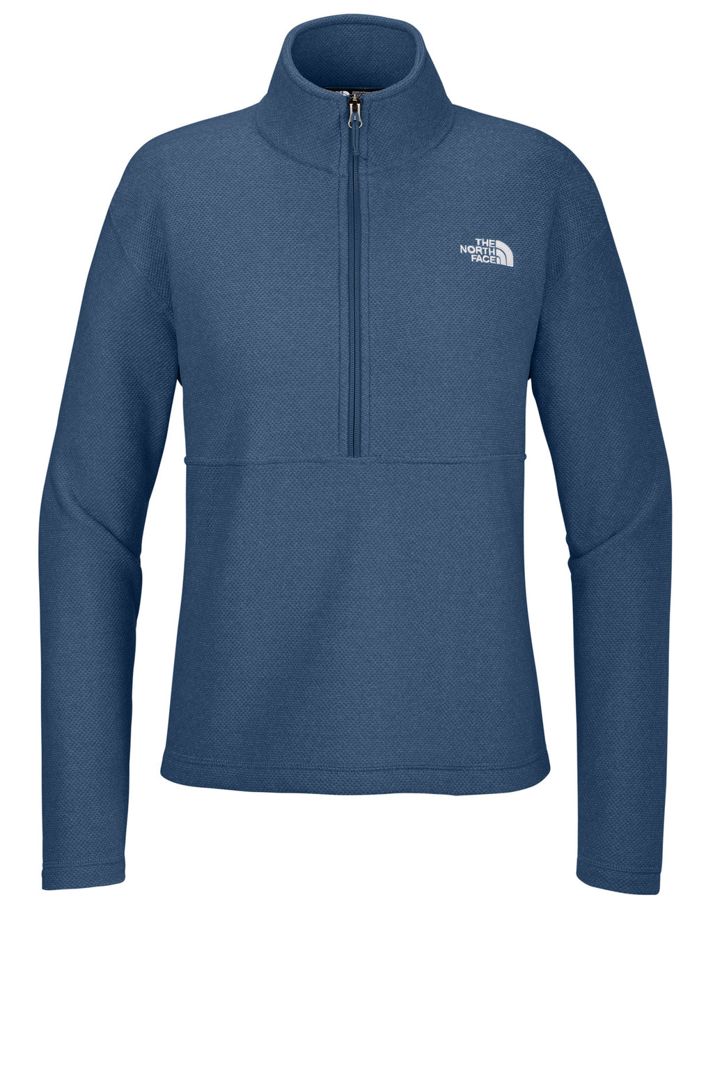 The North Face Women's Textured Pine Grove 1/2-Zip – Shady Blue Heather – flat front