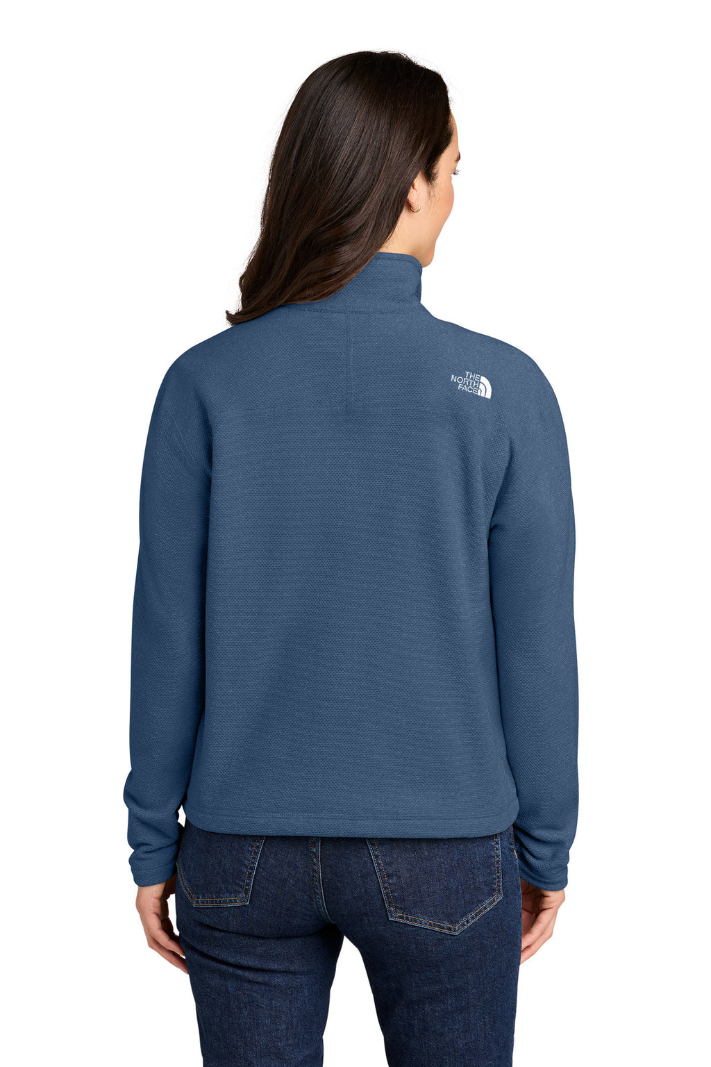 The North Face Women's Textured Pine Grove 1/2-Zip – Shady Blue Heather – back