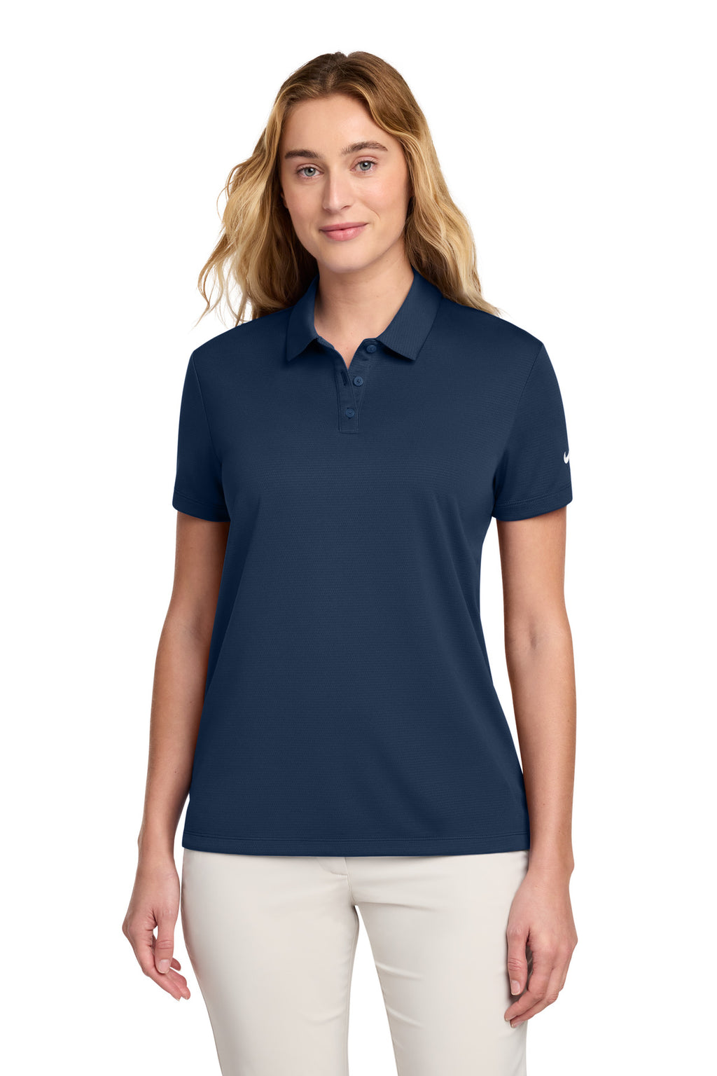 Nike Women's Dry Essential Solid Polo – Midnight Navy – front