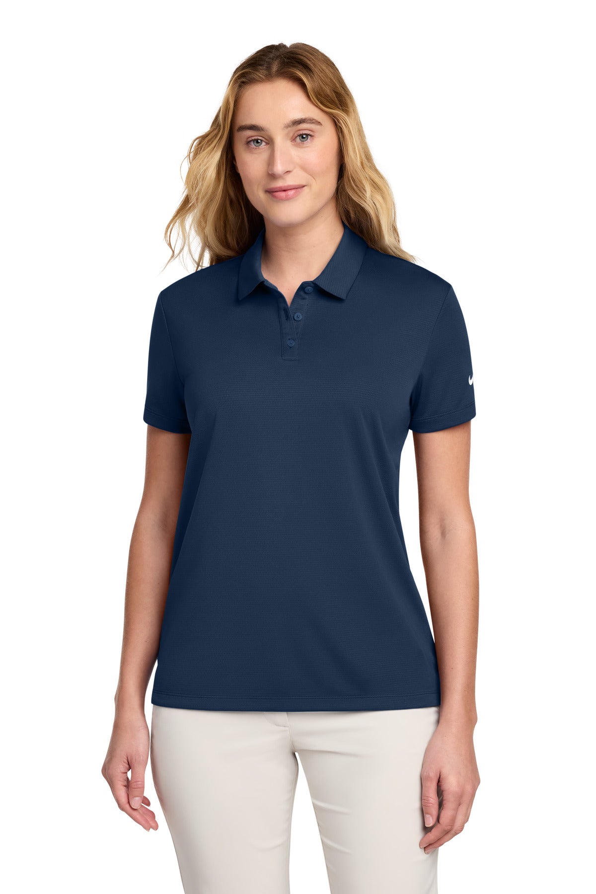 Nike Women's Dry Essential Solid Polo – Midnight Navy – front