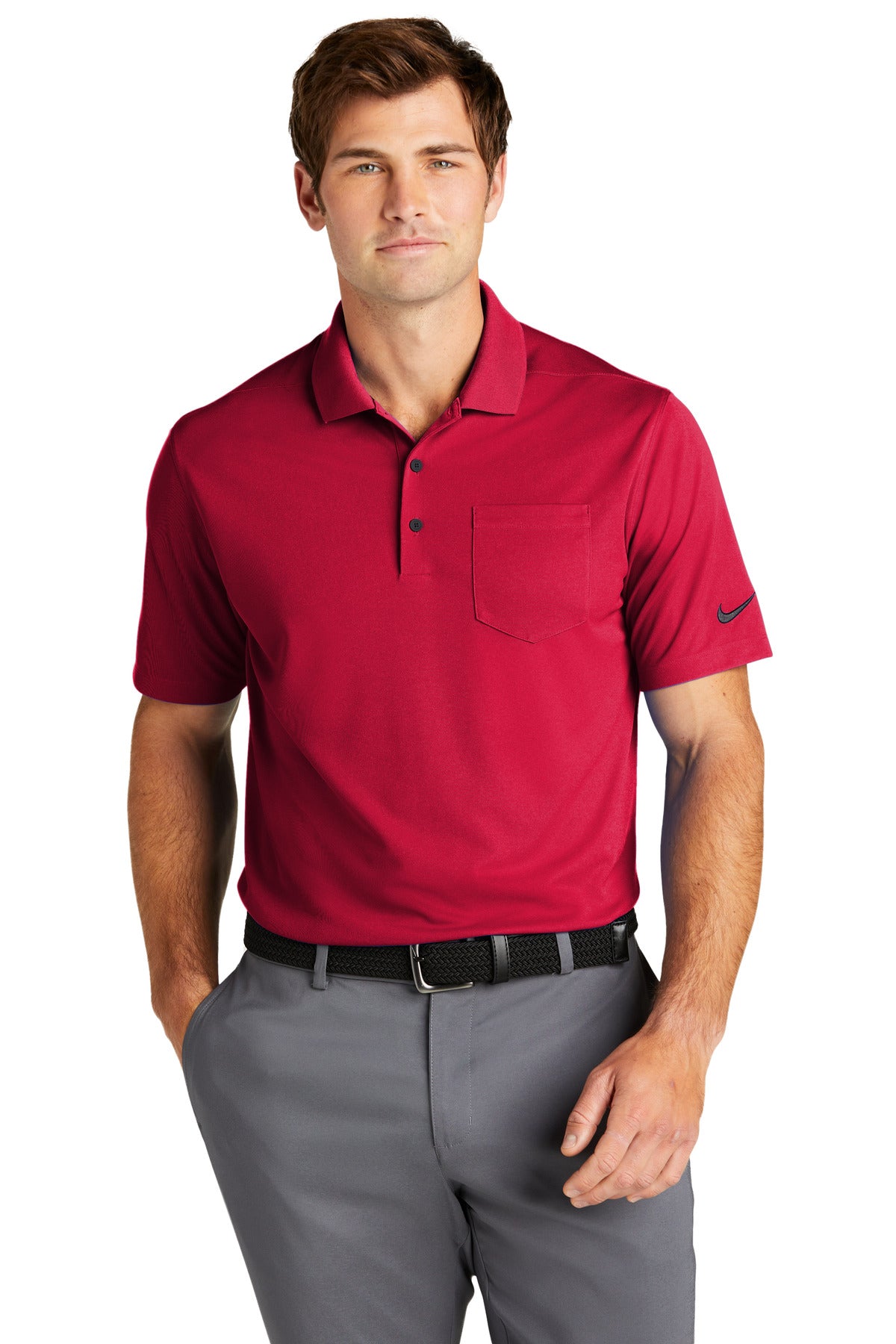 Nike Dri-FIT Micro Pique 2.0 Pocket Polo – University Red