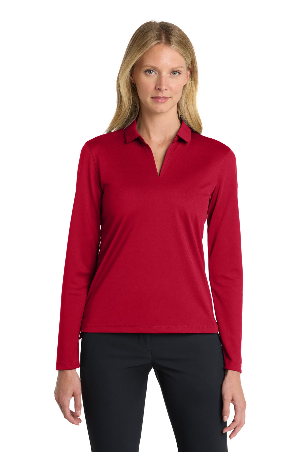 Nike Women's Dri-FIT Micro Pique 2.0 Long Sleeve Polo – University Red