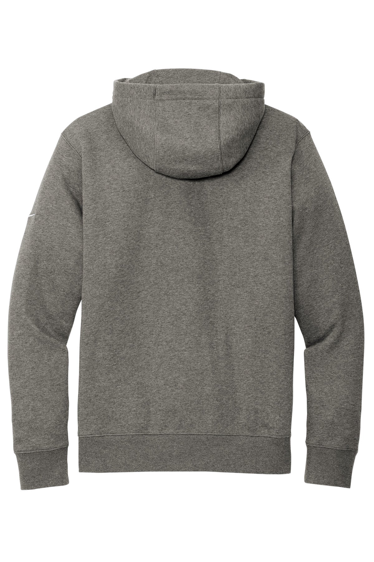 Nike Club Fleece Sleeve Swoosh Full-Zip Hoodie – Charcoal Heather – flat back