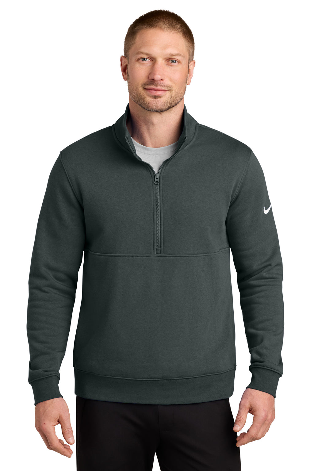 Nike Club Fleece Sleeve Swoosh 1/2-Zip – Anthracite