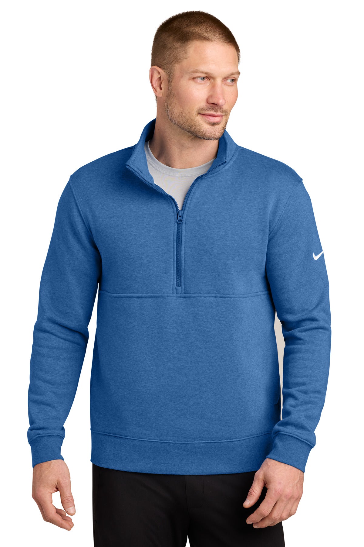 Nike Club Fleece Sleeve Swoosh 1/2-Zip – Light Game Royal Heather