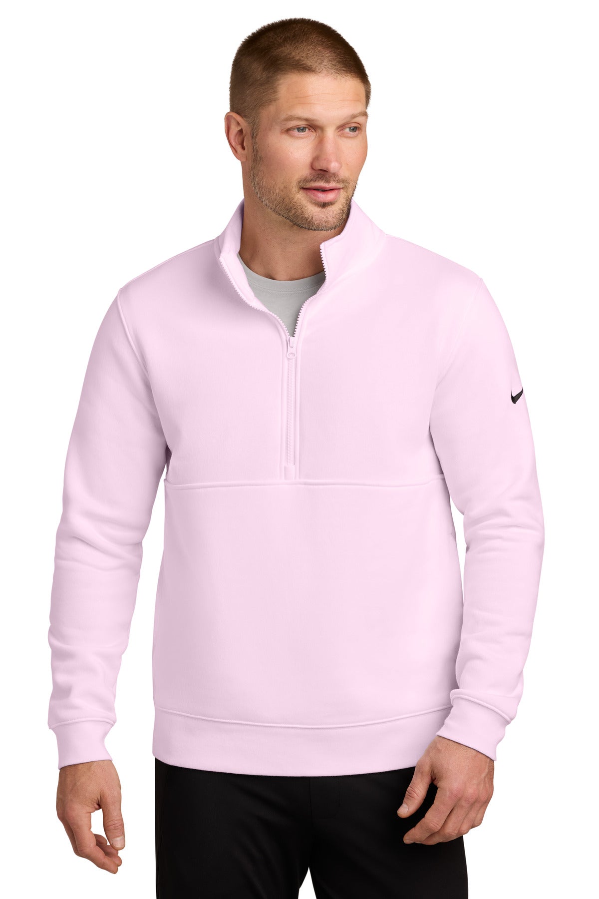 Nike Club Fleece Sleeve Swoosh 1/2-Zip – Pink Foam