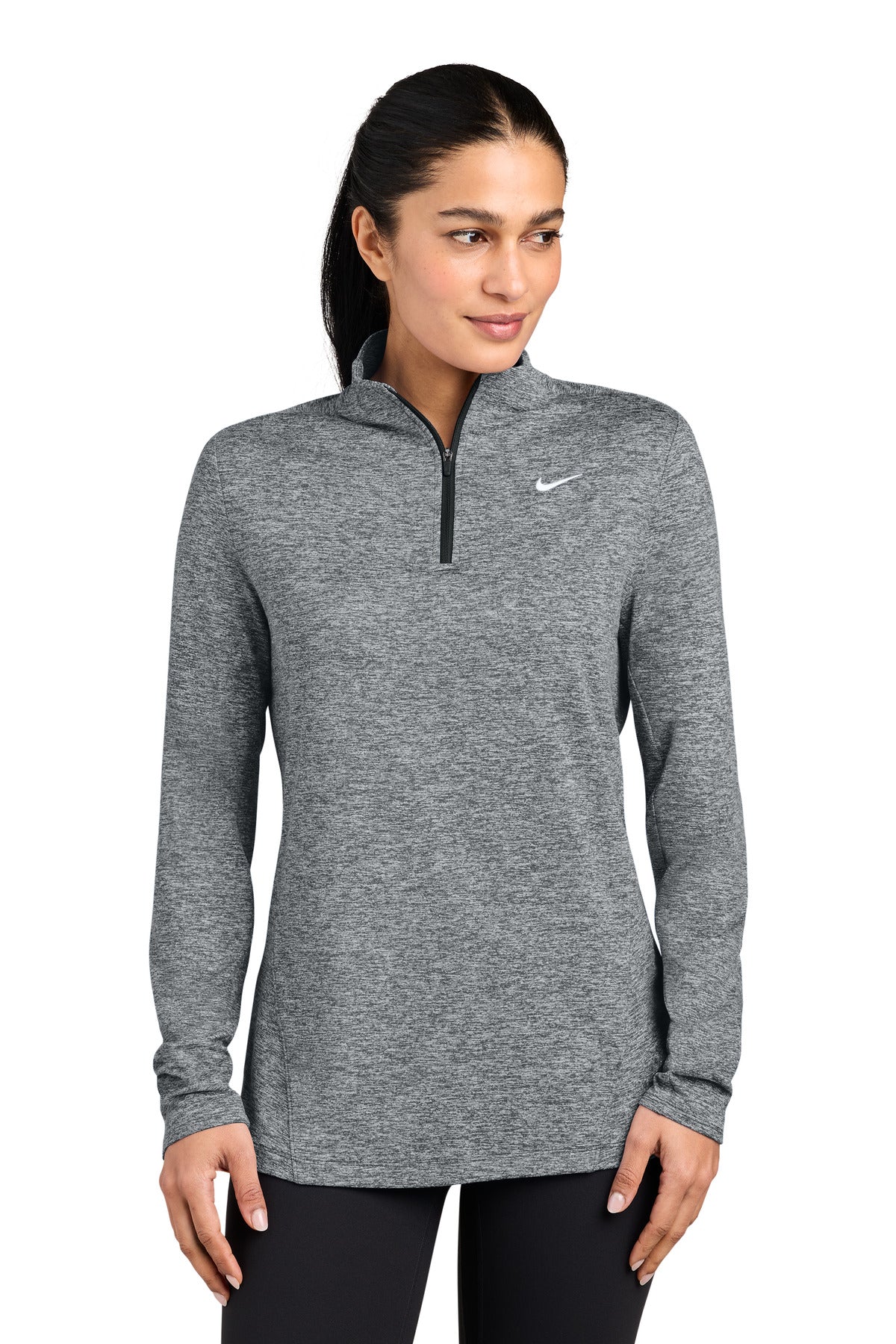 Nike Women's Dri-FIT Stride 1/2-Zip – Black Heather