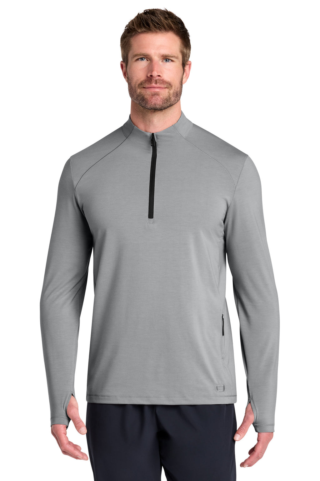 OGIO Motion 1/4-Zip – Greystone – front