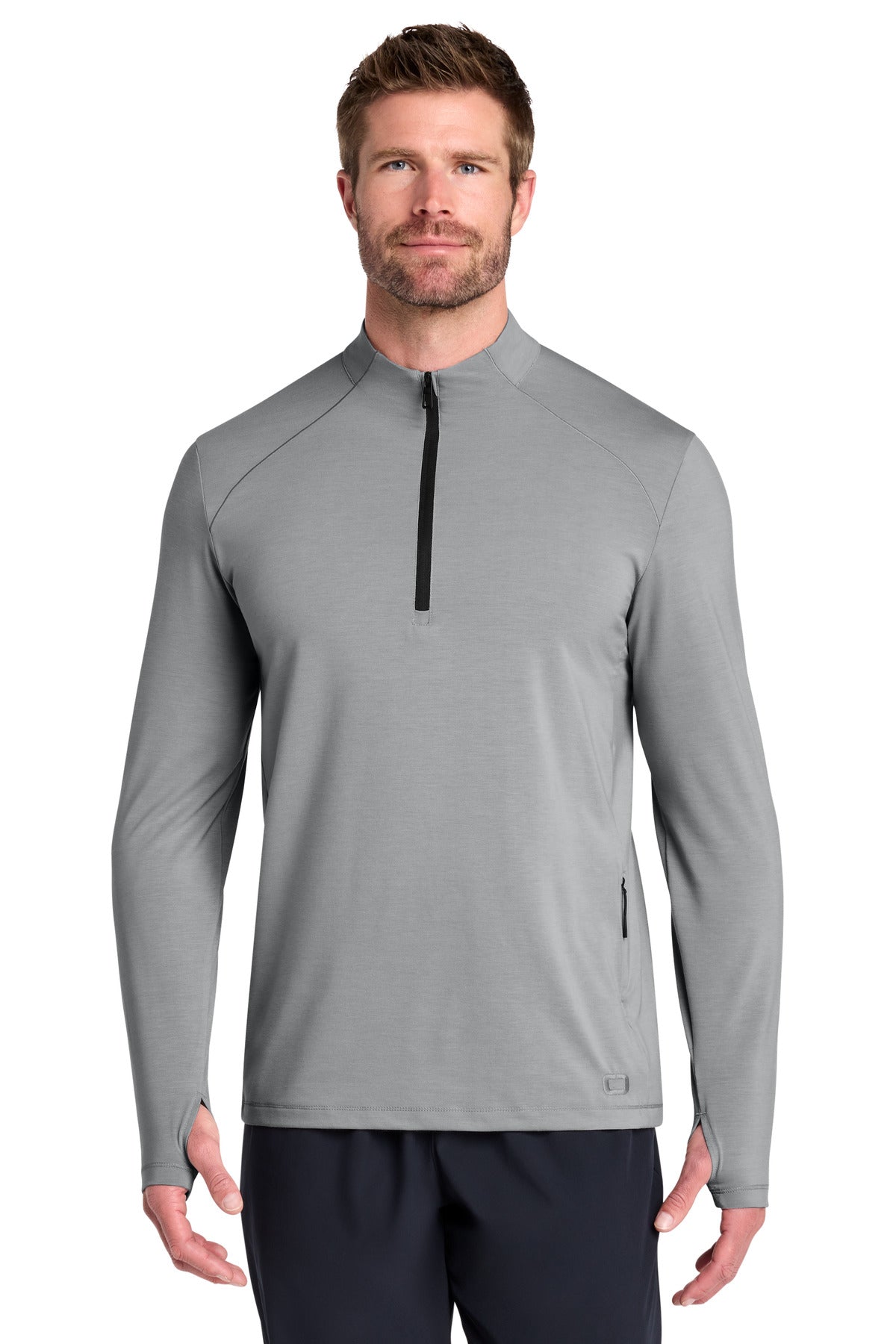 OGIO Motion 1/4-Zip – Greystone – front