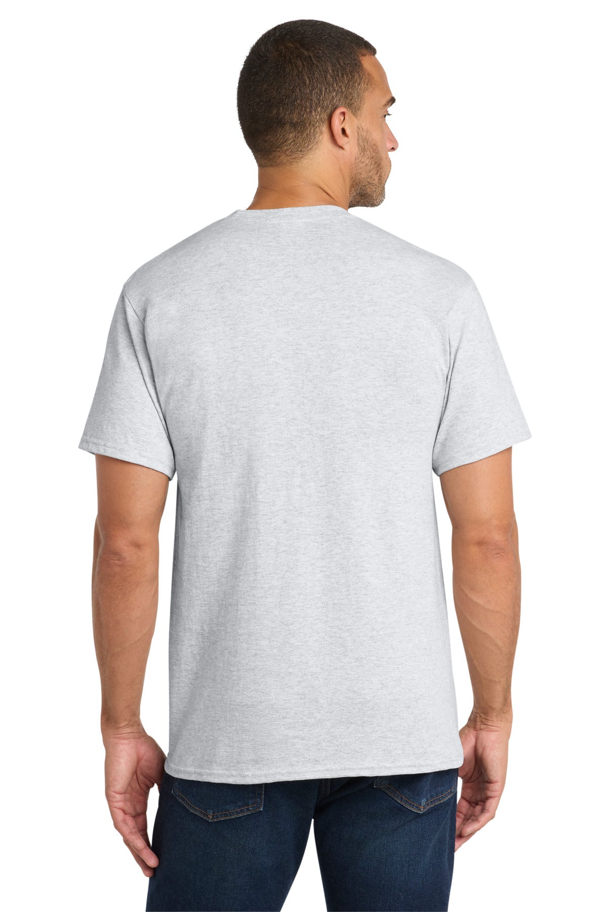 Port & Company Core Cotton Pocket Tee – Ash – back