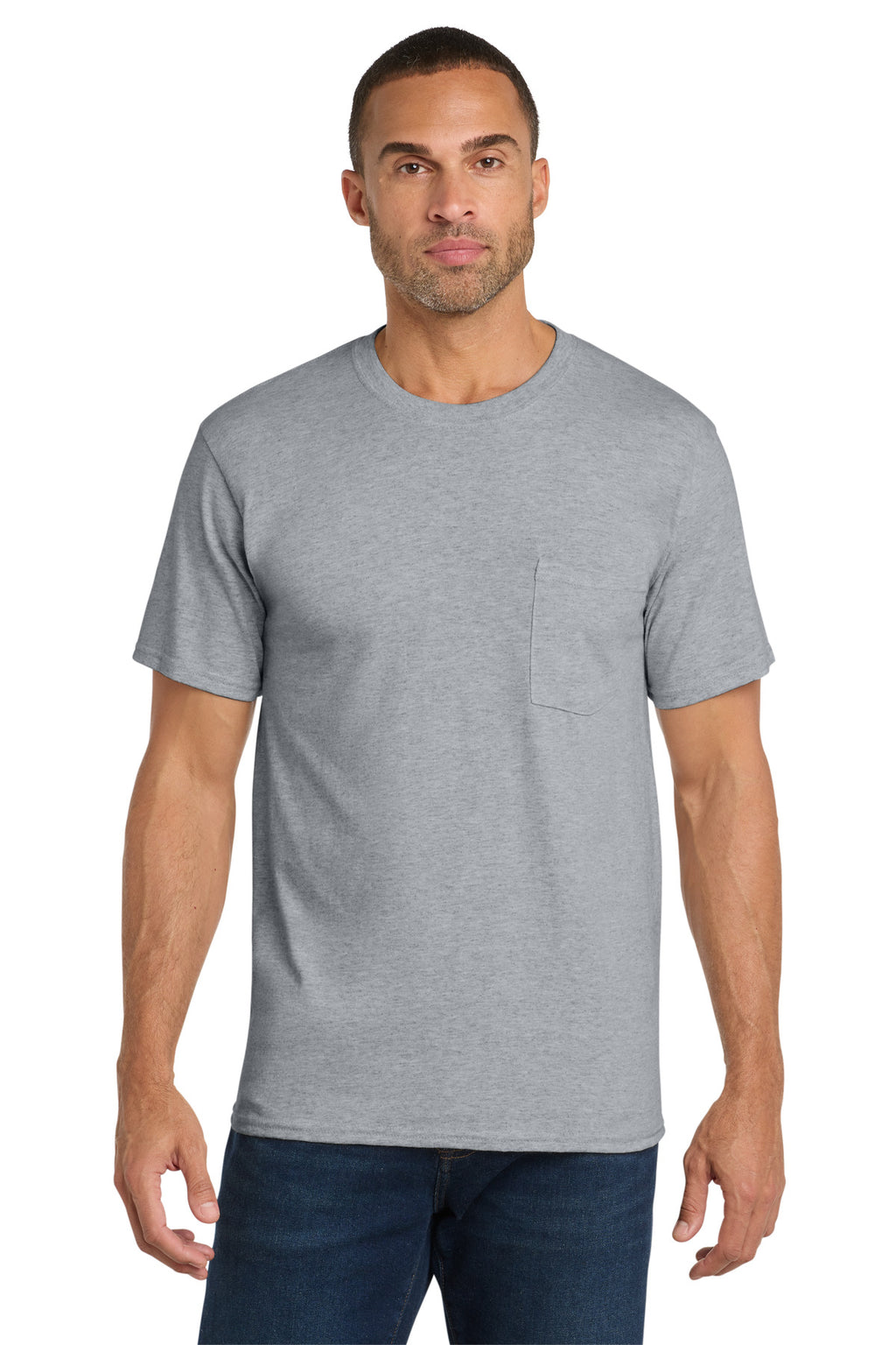 Port & Company Core Cotton Pocket Tee – Athletic Heather