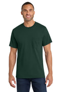 Port & Company Core Cotton Pocket Tee – Dark Green