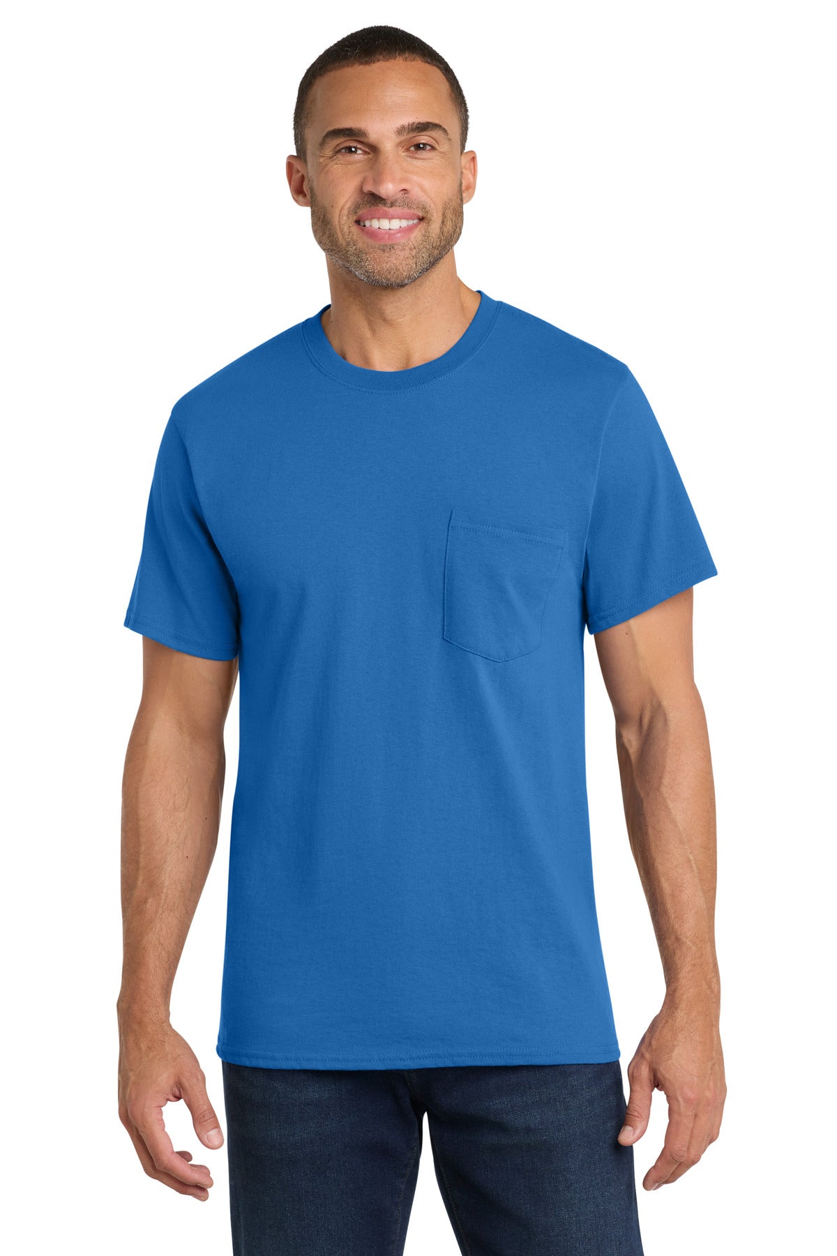 Port & Company Core Cotton Pocket Tee – Royal