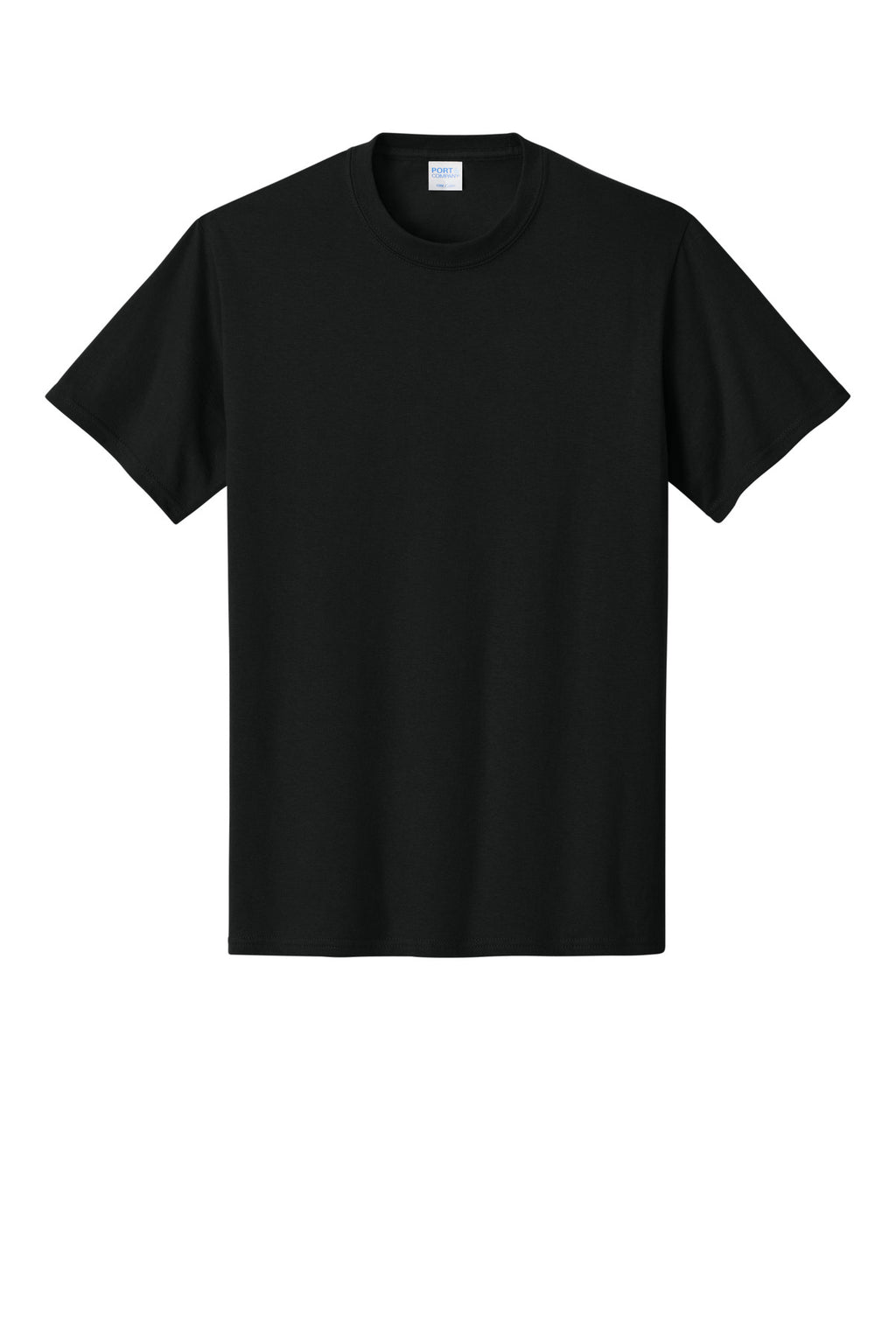 Port & Company Core Cotton Tee – Jet Black – flat front