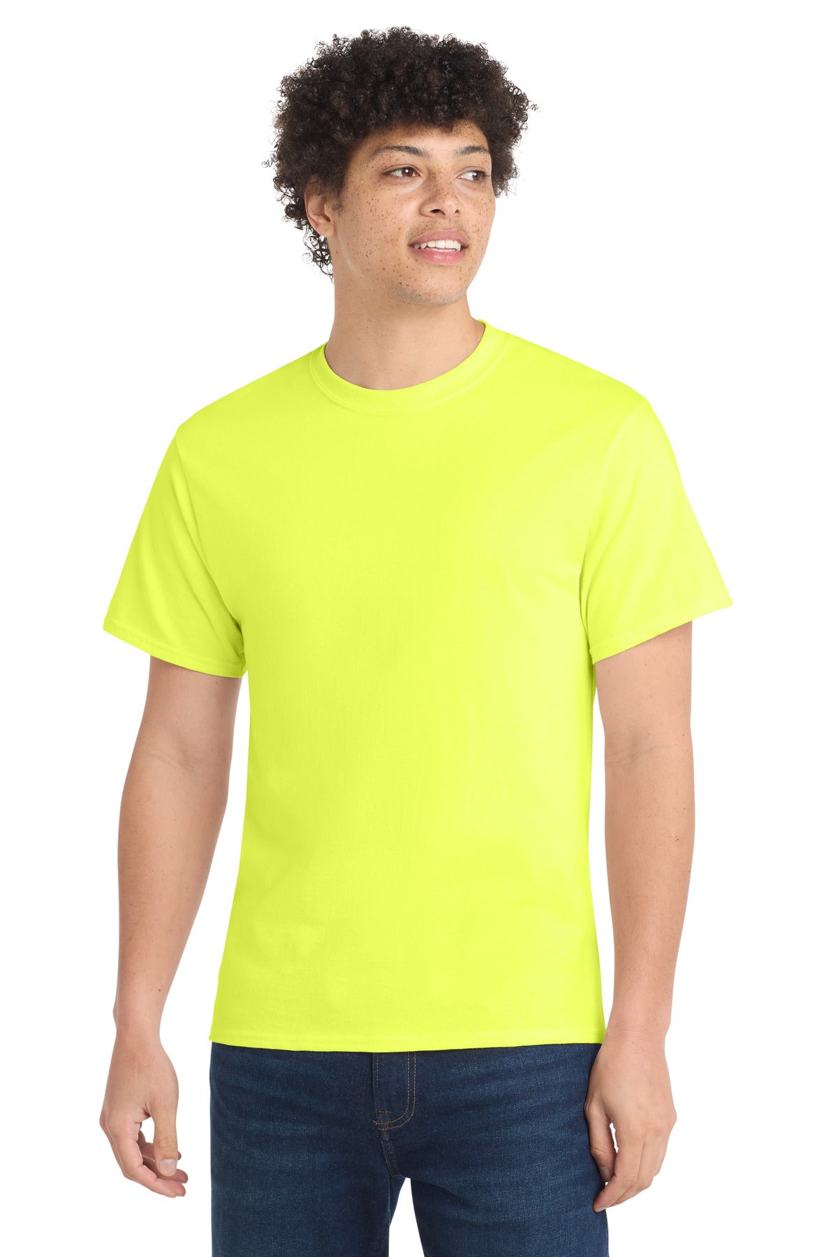 Port & Company Core Cotton Tee – Neon Yellow