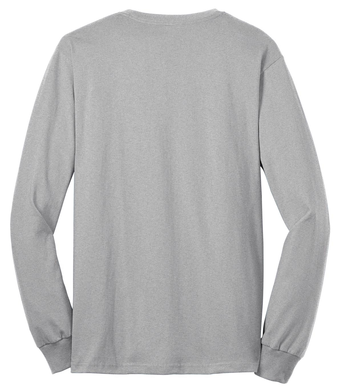 Port & Company Long Sleeve Core Blend Tee – Ash – flat back