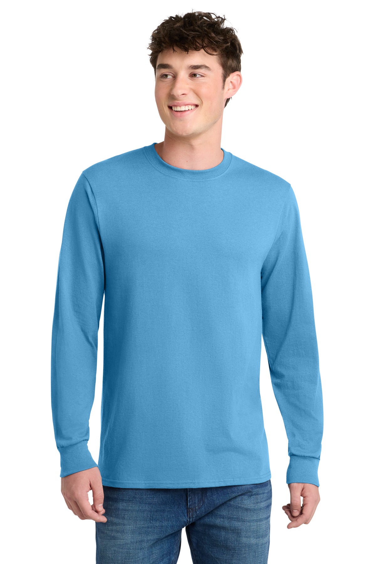 Port & Company Long Sleeve Core Blend Tee – Aquatic Blue
