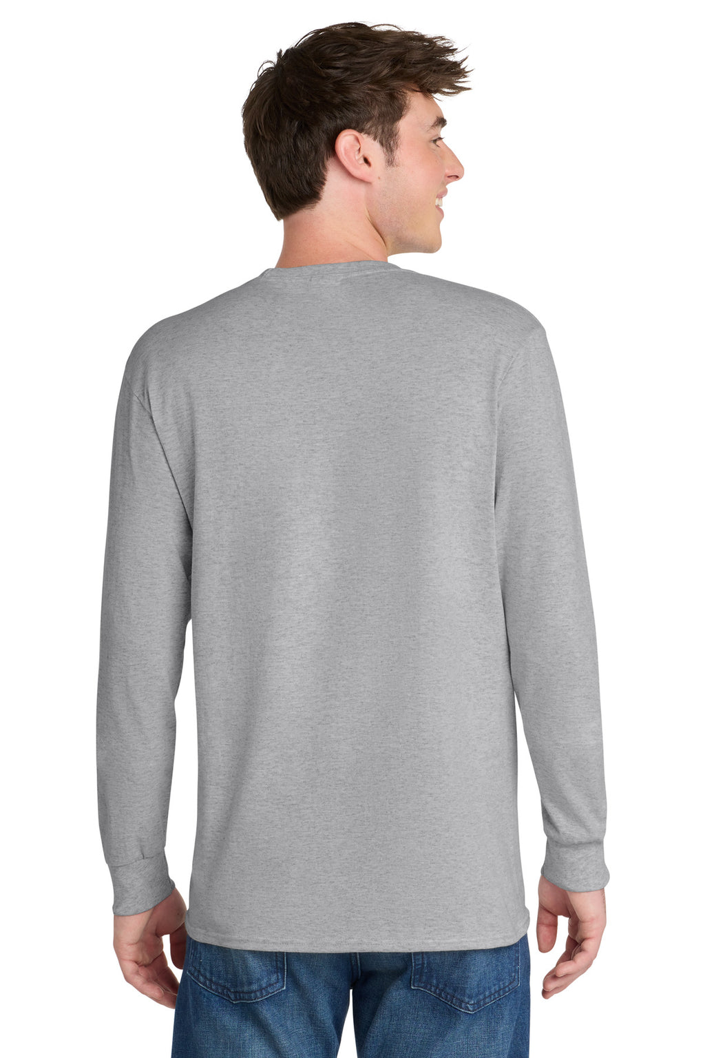Port & Company Long Sleeve Core Blend Tee – Ash – back