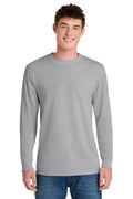Port & Company Long Sleeve Core Blend Tee – Ash – front